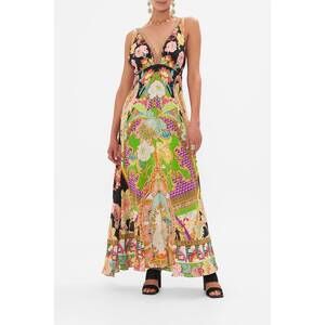 NEW CAMILLA plunge neck maxi dress in sundowners in sicily